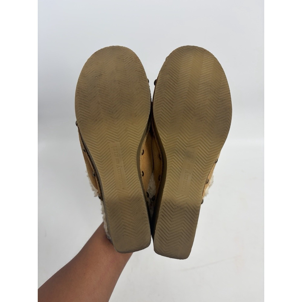 Tommy‎ Girl Y2K Boho Floral Embroidered Clogs Fur Lined Platform Mules 8 Hippie - Picture 10 of 11